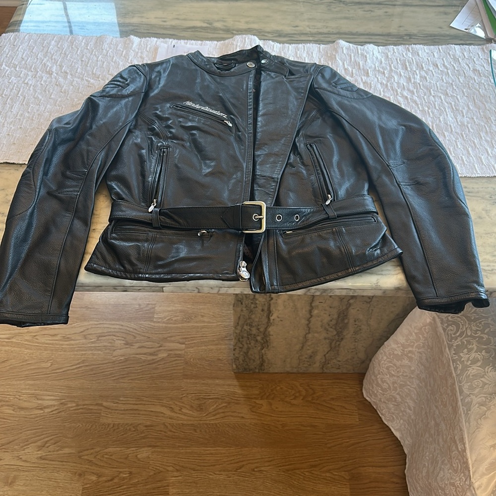 Harley Davidson belted Leather riding jacket size Medium